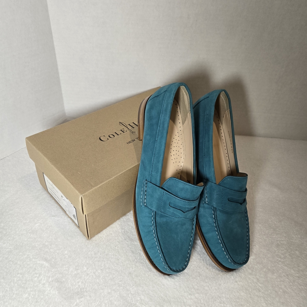 Cole Haan Teal Suede Loafers